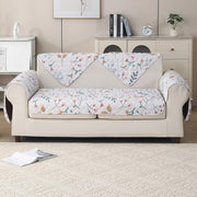 'Gulnaar Series' Printed Quilted Sofa Cover Blush Meadow)