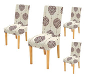 Elastic Chair Cover-Cream Brocade
