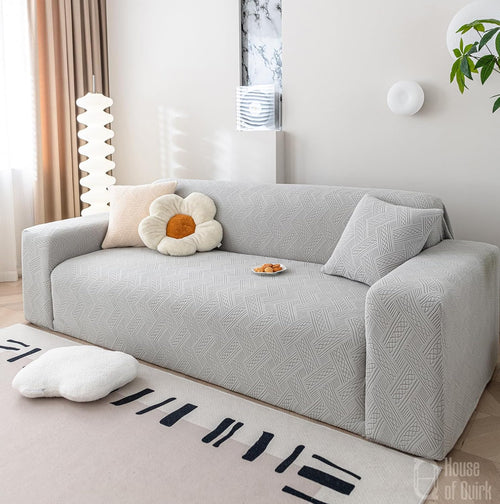 Universal Jacquard Fabric Sofa Cover- Smoke