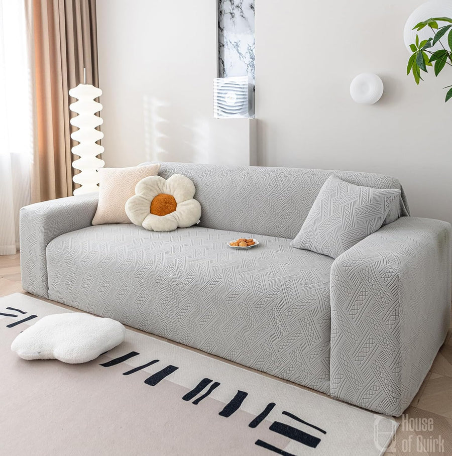 Universal Jacquard Fabric Sofa Cover- Smoke