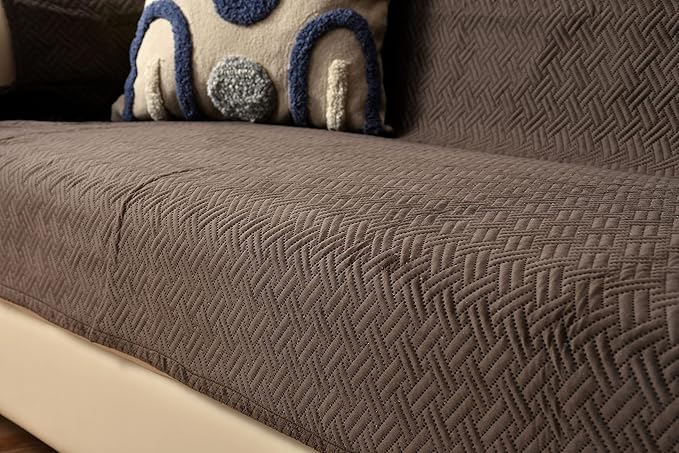 Ultra-Soft Velvet Couch Cover (Dark Brown, Single Seater)