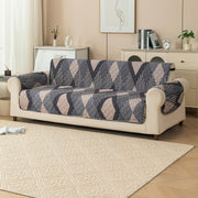 Gulnaar Series Anti-Slip Sofa Cover Mat with Pocket – Polyester Couch Protector(Sandstone)