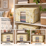 Clothing Storage Box 24 Litre - Cream Flower