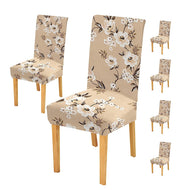 Elastic Chair Cover-Cream Flower