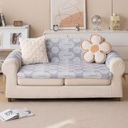 Quilted Printed Sofa Cover for Indian Sofa Set – Washable (Grey Loop)