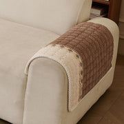 Waffle Quilt Corduroy Chenille Sofa Cover – Quilted, Non-Slip, Washable & Durable Protector (Tan)