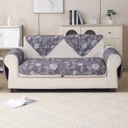 'Gulnaar Series' Printed Quilted Sofa Cover for 1/2/3/4 Seater – Anti-Slip (Walnut Noir)