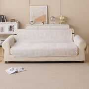 Quilted Printed Sofa Cover for Indian Sofa Set – Washable (Beige Stem)