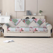 'Aura Petal Series' Quilted Sofa Mat Printed – Anti Slip (Flora Jade)