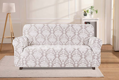 Jacquard Damask Sofa Slipcovers (Ivory)