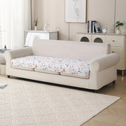 'Gulnaar Series' Printed Quilted Sofa Cover Blush Meadow)