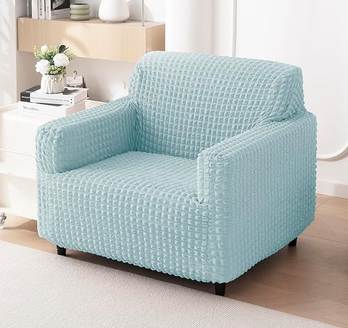 Stretch Bubble Sofa Slipcover (Sky Blue)