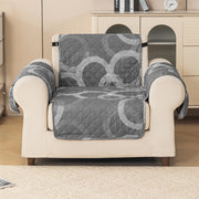 Gulnaar Series Anti-Slip Sofa Cover Mat with Pocket – Polyester Couch Protector(Silver Orbit)