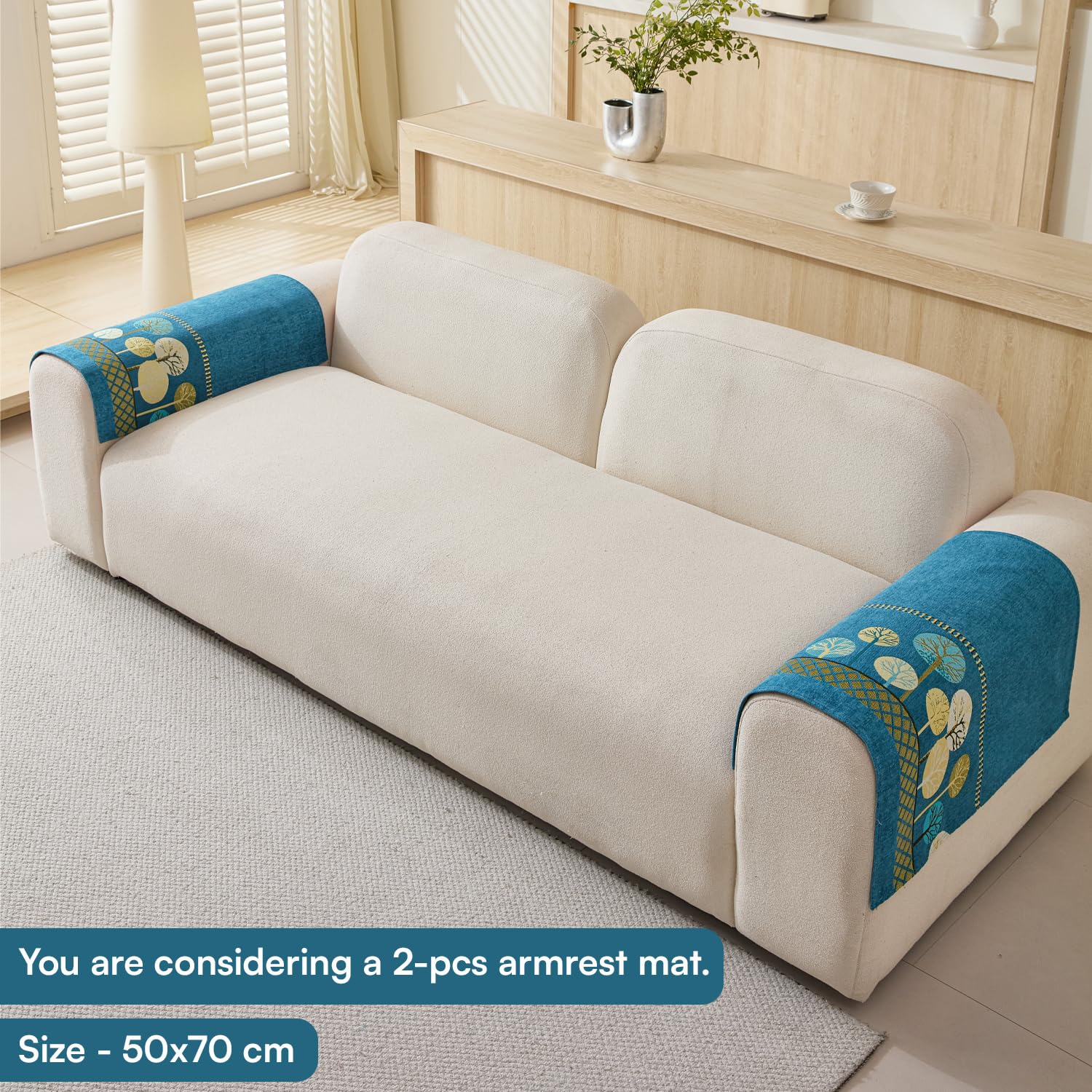 Moontree Series Quilted Chenille Jacquard Sofa Cover – Non-Slip, Washable, Soft Furniture Protector
