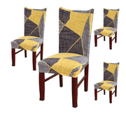 Elastic Chair Cover (Yellow Grey Prism)