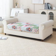 'Aura Petal Series' Quilted Sofa Mat Printed – Anti Slip (Flora Jade)