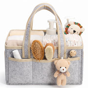 Foldable Baby Diaper Caddy with Divider - Grey
