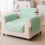 Quilted Printed Sofa Cover for Indian Sofa Set – Washable (Green Autumn)