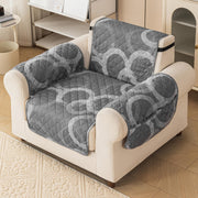 Gulnaar Series Anti-Slip Sofa Cover Mat with Pocket – Polyester Couch Protector(Silver Orbit)