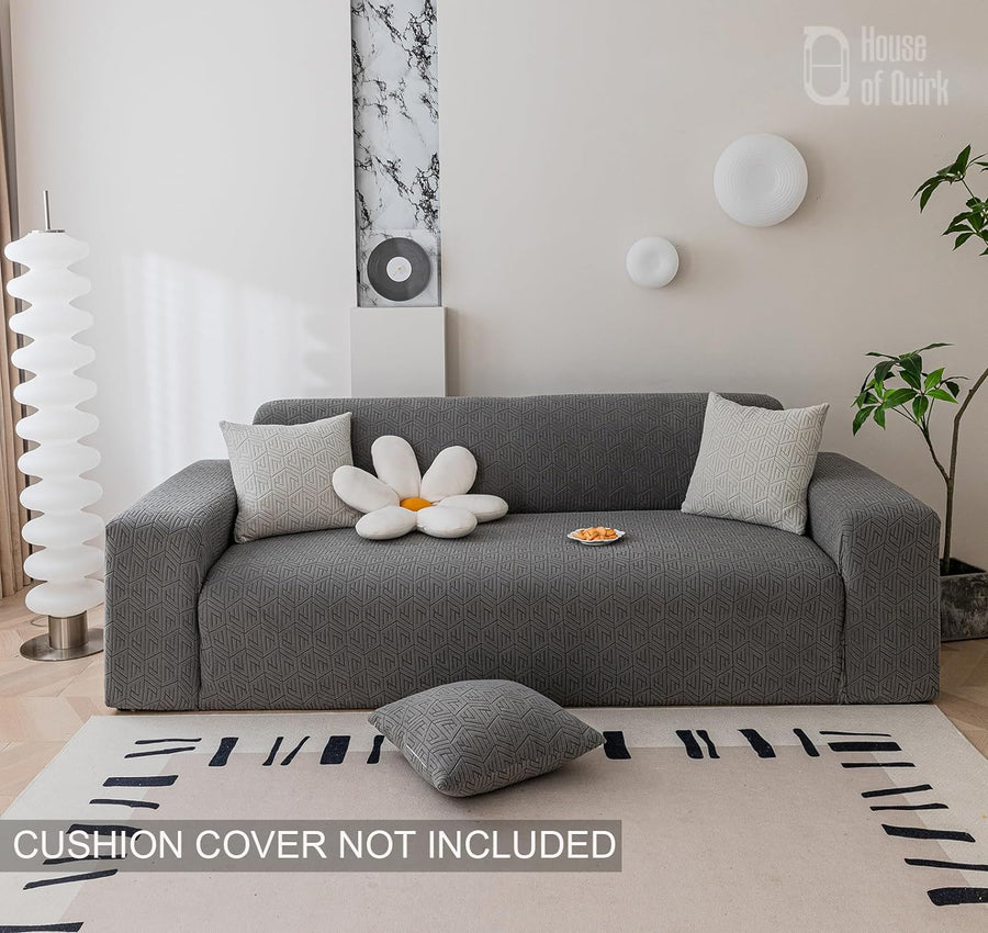 Universal Jacquard Grain Texture Fabric Sofa-Charcoal