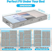Under Bed Storage Drawer 48 Litre, Lightweight Clear Lid & Water-Resistant (Grey)
