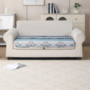 'Aura Petal Series' Quilted Sofa Mat Printed – Anti Slip (Boho Green)