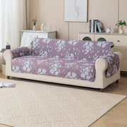 Gulnaar Series Anti-Slip Sofa Cover Mat with Pocket – Polyester Couch Protector(Walnut Noir)