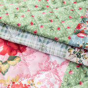 'Aura Petal Series' Quilted Sofa Mat Printed – Anti Slip (Flora Jade)