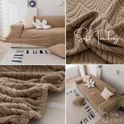Universal Jacquard Leaf Texture Fabric Sofa Cover (Camel)