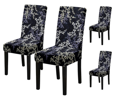 Printed Elastic Chair Cover (Indigo Twigs)
