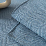 Sofa Covers Herringbone Chenille Fabric 1/2/3/4 Seater Sofa (Blue)