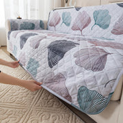 Gulnaar Series Anti-Slip Sofa Cover Mat with Pocket – Polyester Couch Protector(Fallen Leaves)