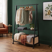 Wooden Floor Standing Clothes Hanger Rack