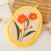 Tulip Flower Shaped Hanging Towels Set of 2 (Purple/Yellow)