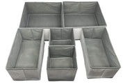 Set of 6 Foldable Storage Box Drawer Divider Organizer Basket Bins