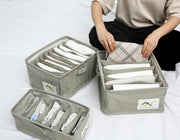 Set of 3 Foldable Storage Box Drawer Divider Organizer  (5+6+9 Slot)