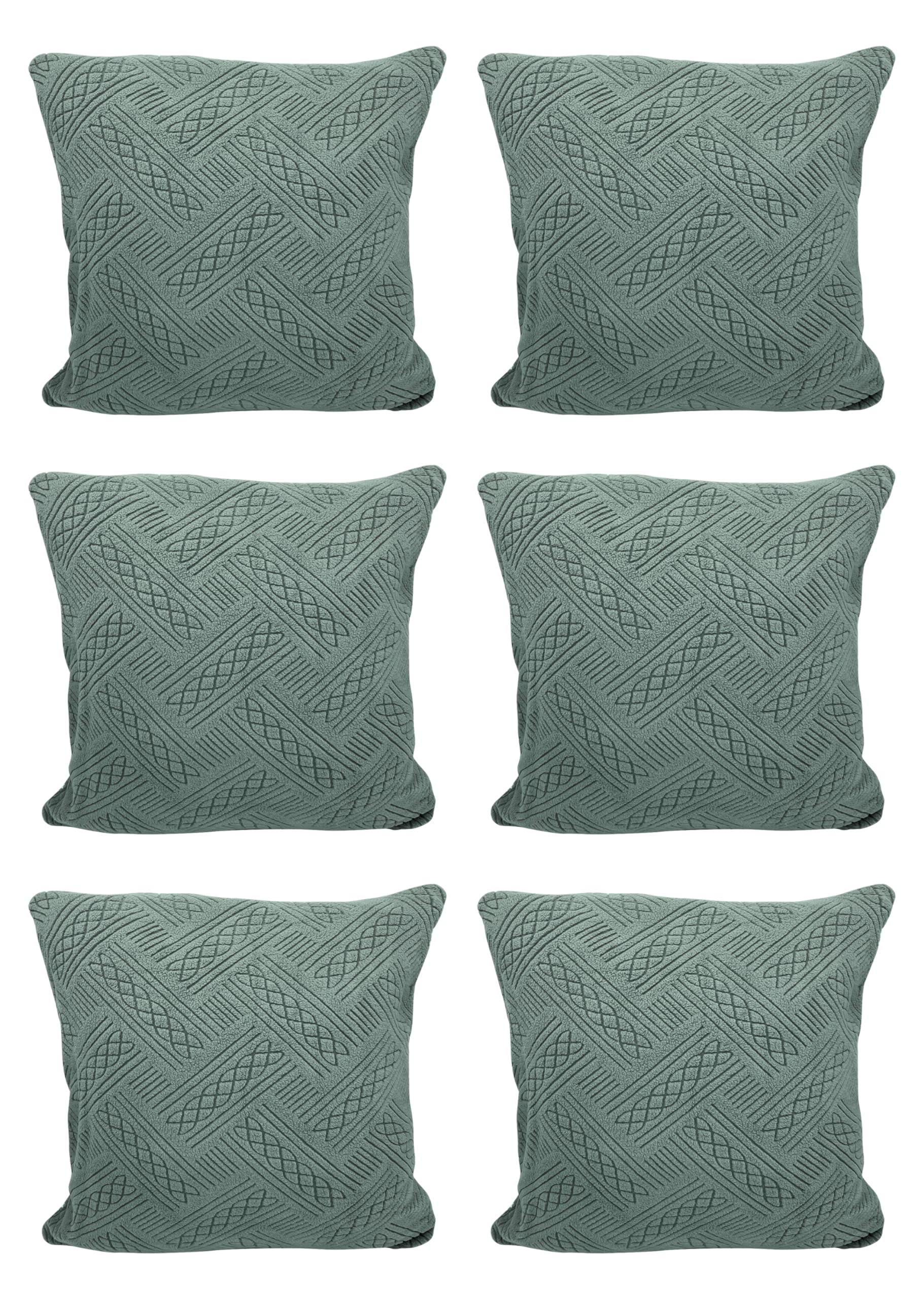 Jacquard Fabric Cushion Cover With Zipper (Green, 45 x 45 cm)
