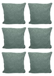 Jacquard Fabric Cushion Cover With Zipper (Green, 45 x 45 cm)