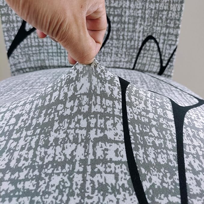 Elastic Chair Cover Stretch Removable Washable (Grey Bloom)