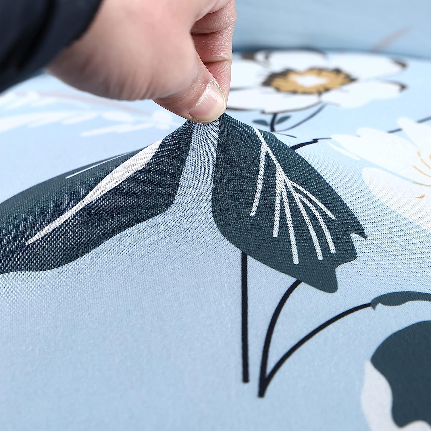 Elastic Chair Cover (SkyBlue Big White)