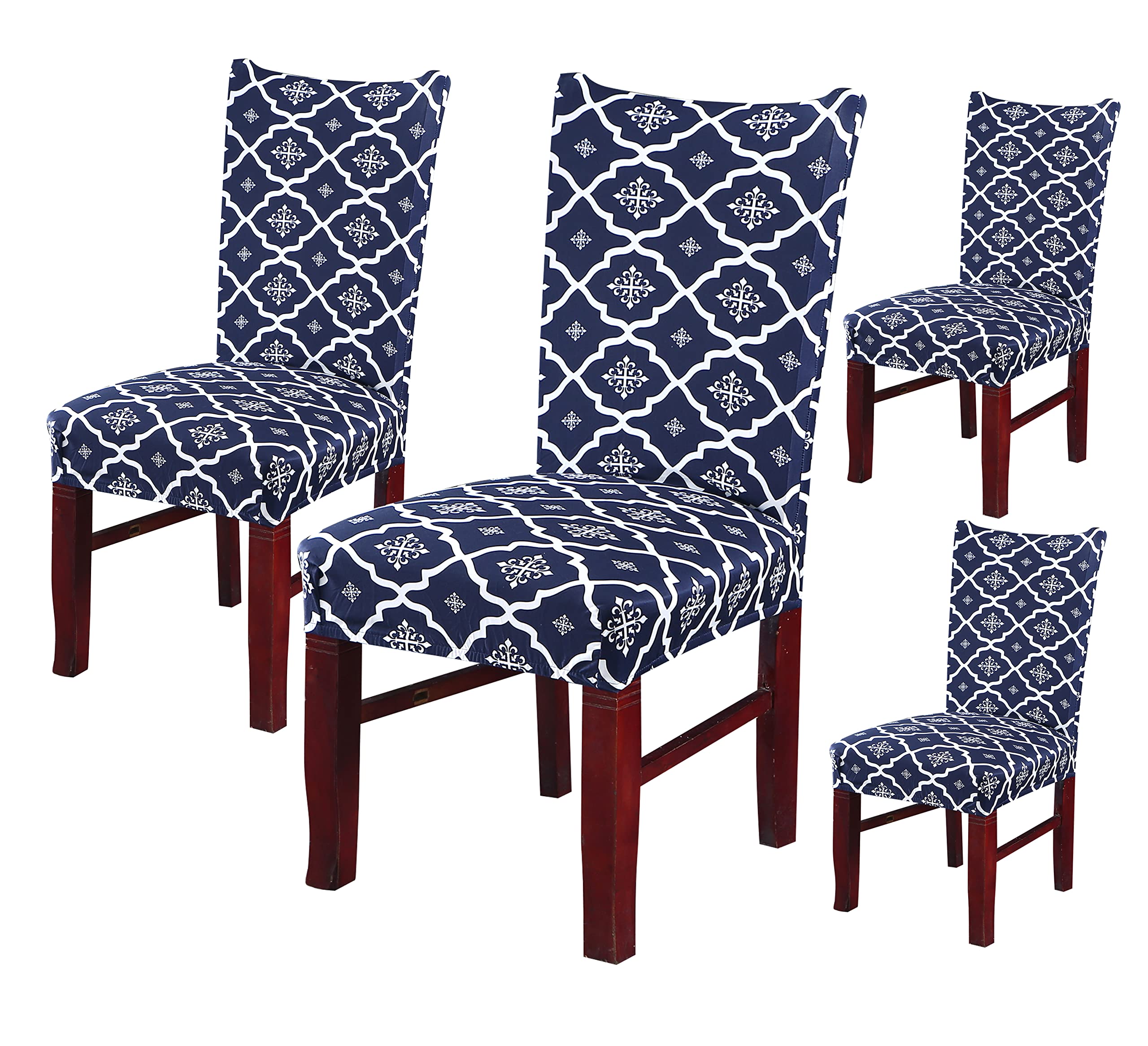 Polyester Elastic Chair Cover (Jaipur Blue)