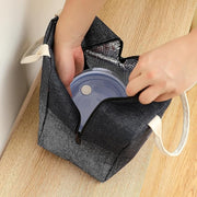 Insulated Reusable Jeans Lunch Bag Tote Bag (Jeans Dark Blue), 3 Liters