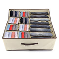 Foldable Storage Box Drawer Divider Organizer 16 Cells (Beige)