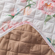 Gulnaar Series Anti-Slip Sofa Cover Mat with Pocket – Polyester Couch Protector(Rose Bloom)