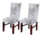 Printed Chair Cover(White Geometric)