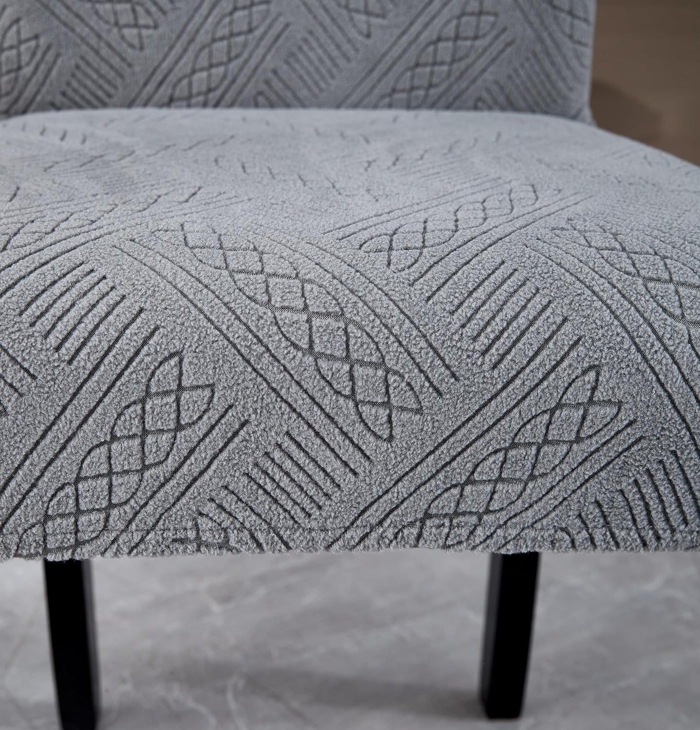 Elastic Jacquard Chair Cover (Pattern Dark Grey)