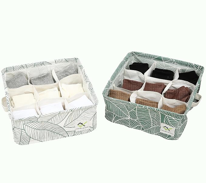 9 Grid Waterproof Cotton Linen Organizer (Pack of 2)