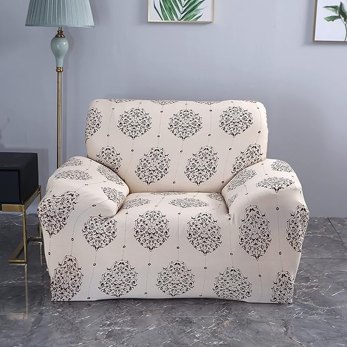 Universal Sofa Cover 140 GSM Sofa Slipcover (Cream Brocade)