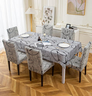 Dining Chair Cover With Table Covers (140x180cm 1 Table Cover + 4 Chair Cover)