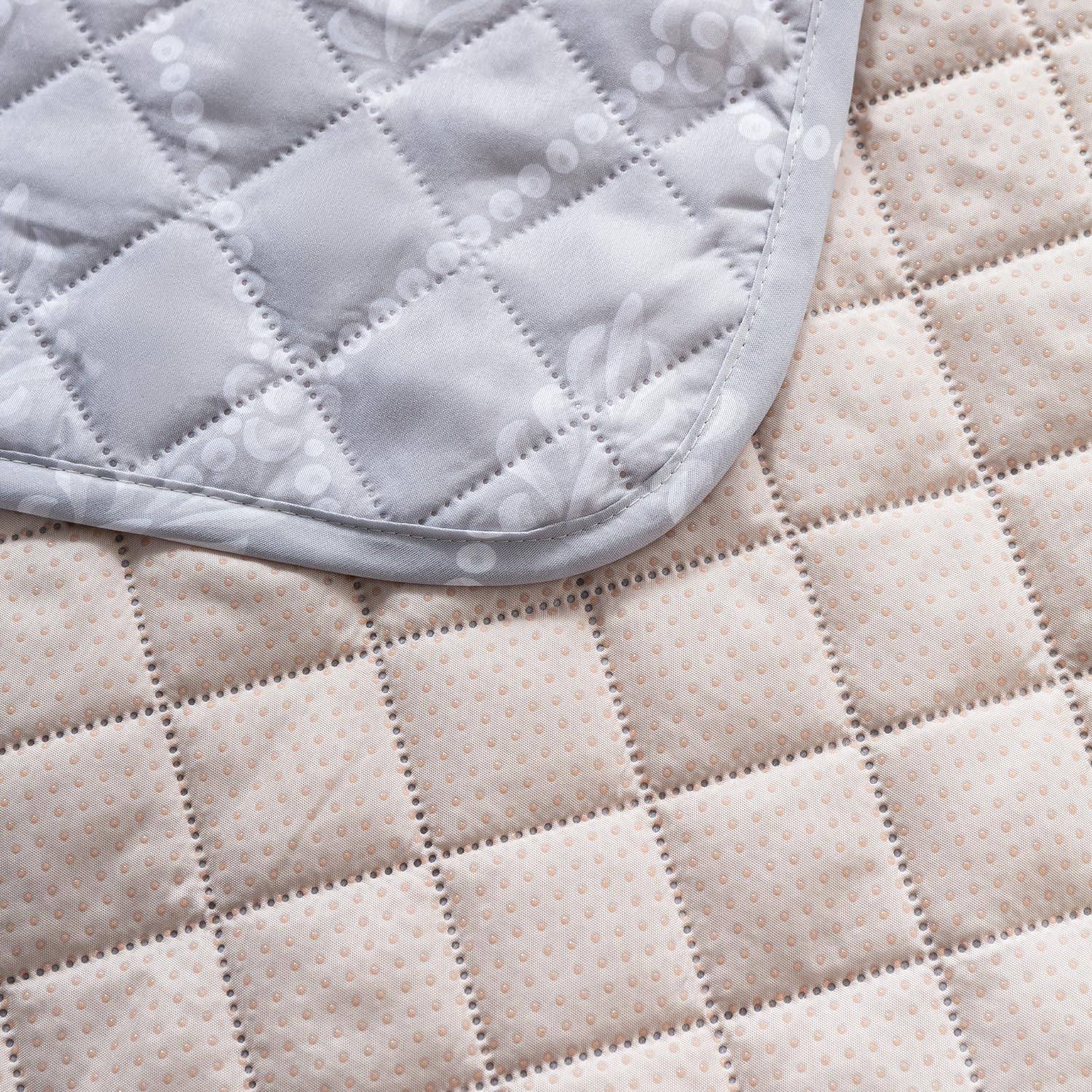 Printed Quilted Sofa Cover for 1/2/3/4 Seater Anti-Slip- Grey Canvas